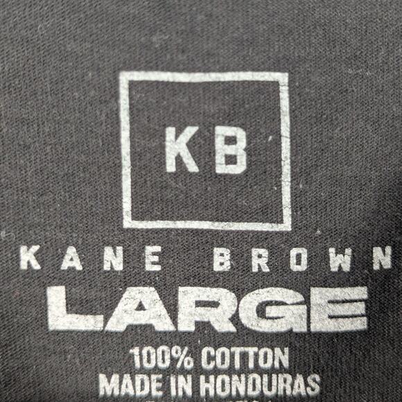 Kane Brown T Shirt Large Men’s Black Graphic Country Music Tour Tee Flames - Picture 3 of 4